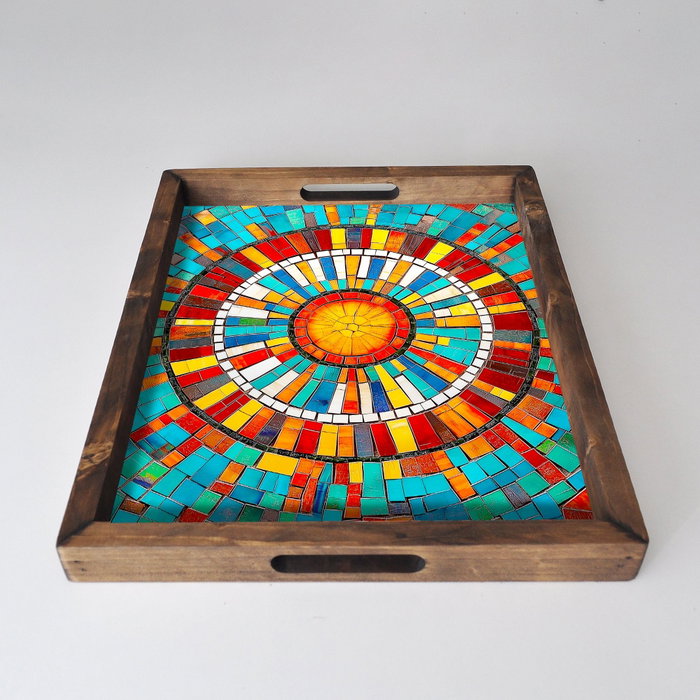 Aberto Design Bandeja REF019 Madera Maciza 48x38x4 cm para Decoración del Hogar